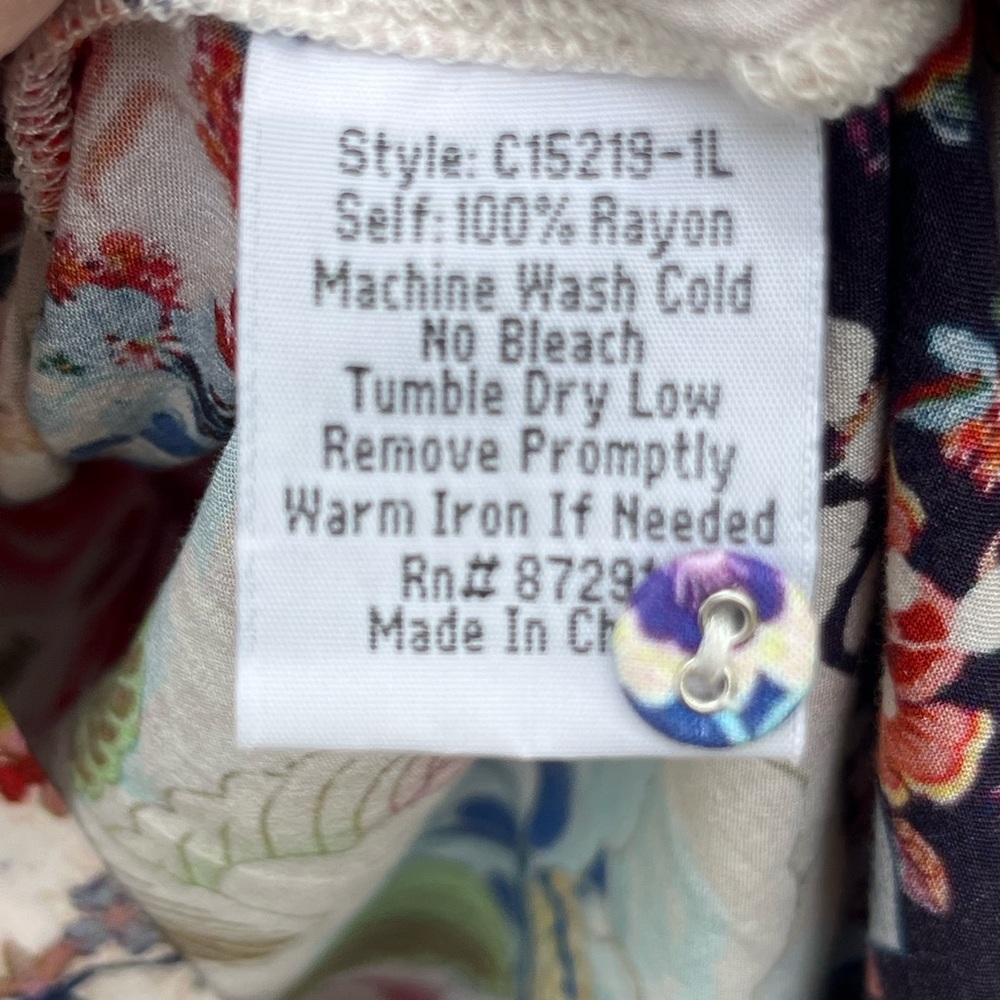 Johnny Was Multicolor Floral Button-Front Tunic - Picture 7 of 8